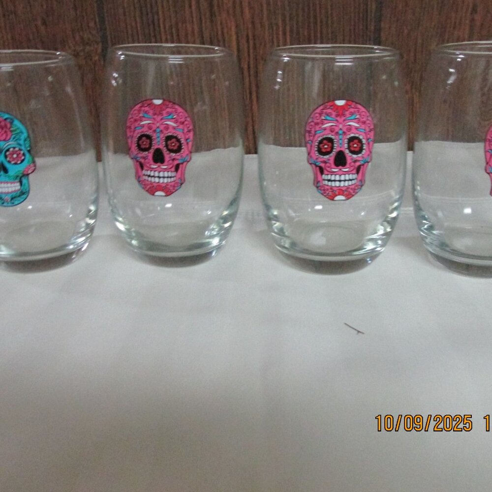 Day of the Dead Wine Glasses set of 4